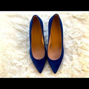 Brand new blue suede JCREW kitten heels, size 8